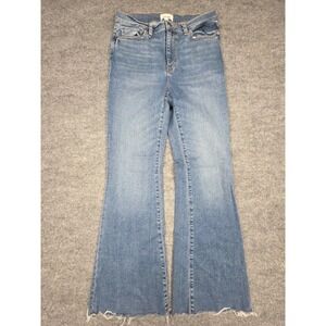 Frame Denim Le Easy Flare Jeans 29 Raw Fray Undone Hem in Bixby Wide Leg